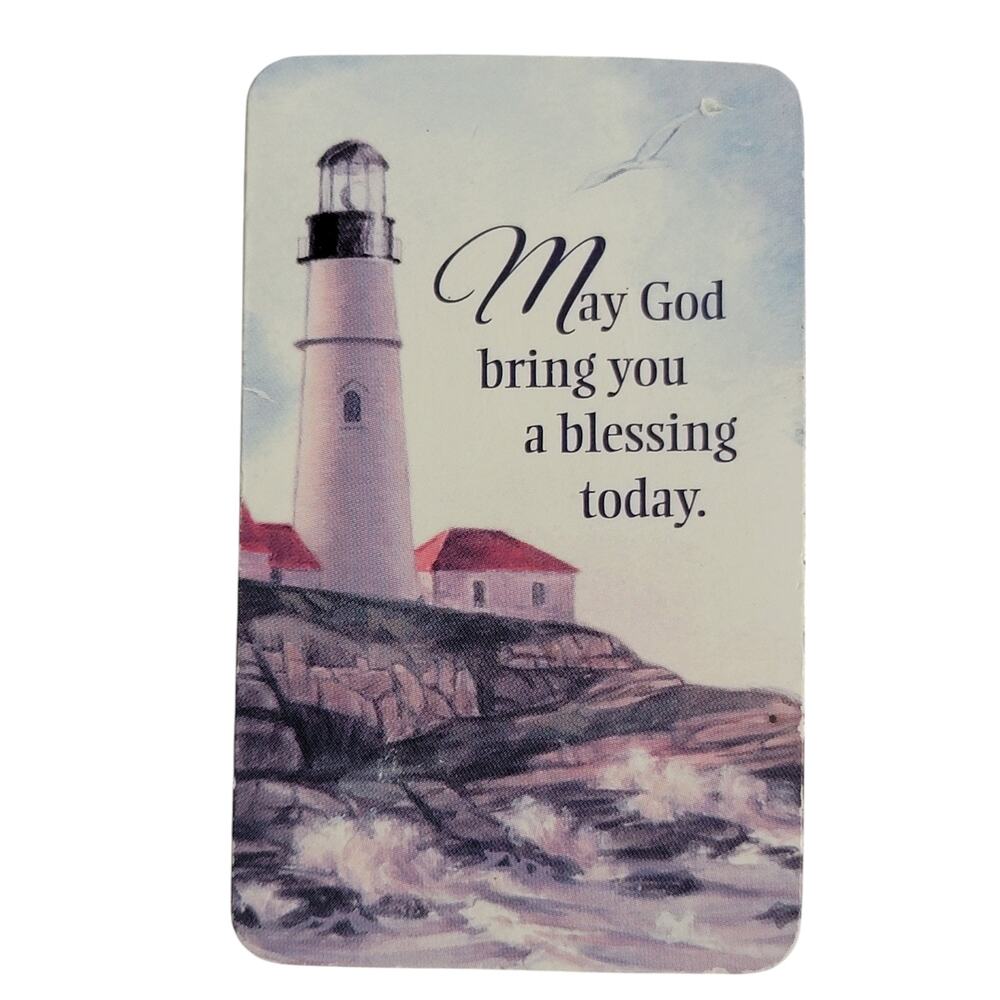 VTG God Lighthouse Refrigerator‎ Magnet Blessing Religious Collectible Seascape